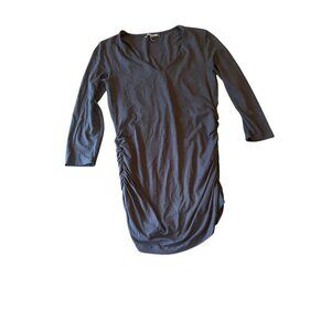 Isabella Oliver Black Ruched Maternity top Size 2 Viscose & Elastane